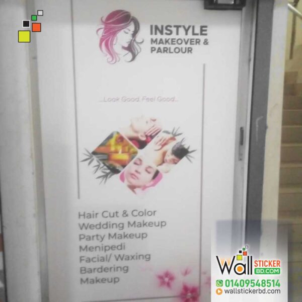 Beauty Parlour Glass Sticker