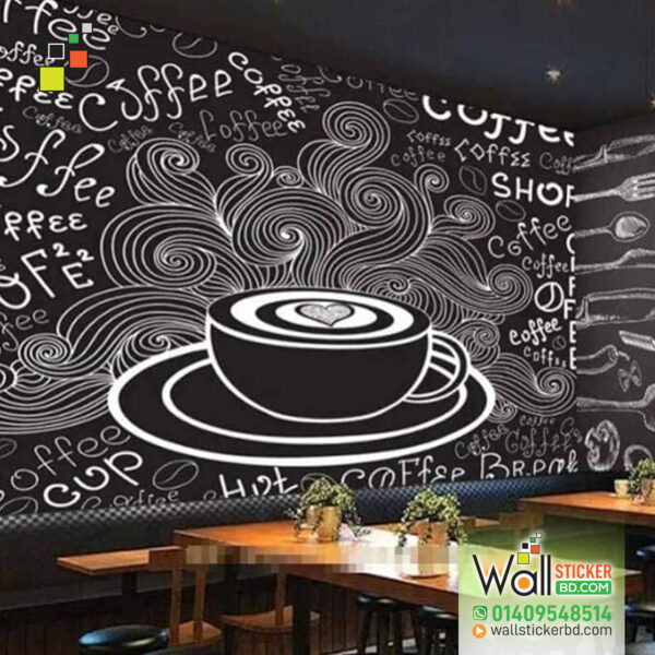 Coffee shop wall sticker Design