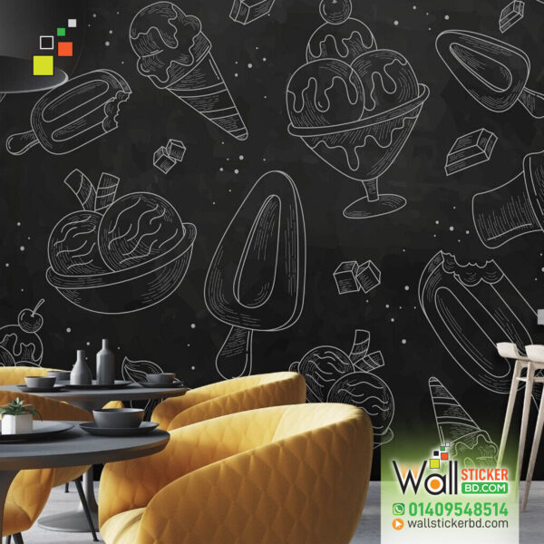 Coffee shop wall sticker Design